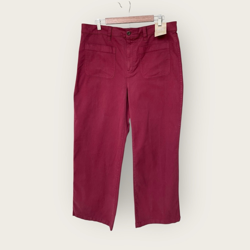 NWT Madewell Emmett Wide‎ Leg Pants in Claret Red, size 32